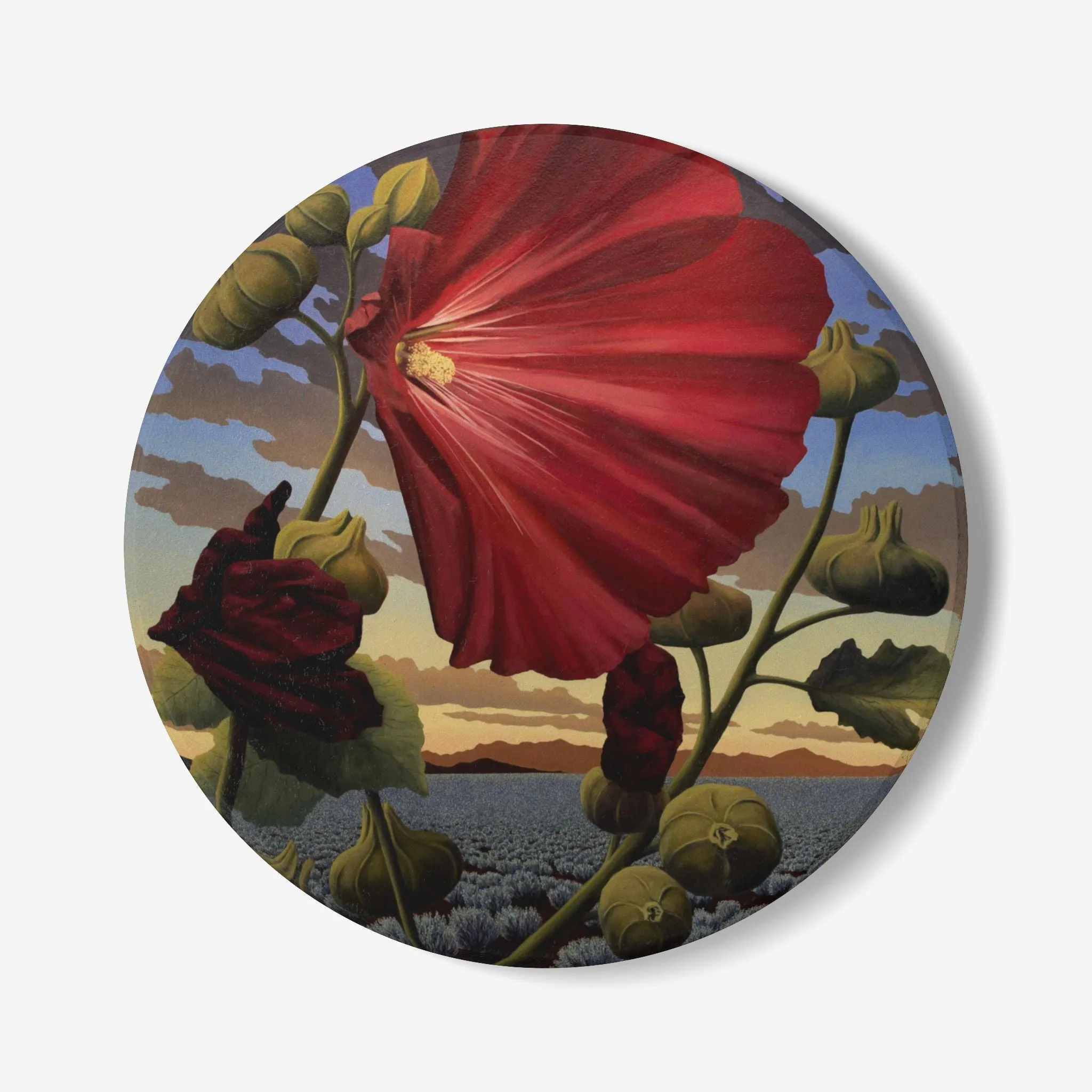 Sage Ocean Bloom Ceramic Coaster