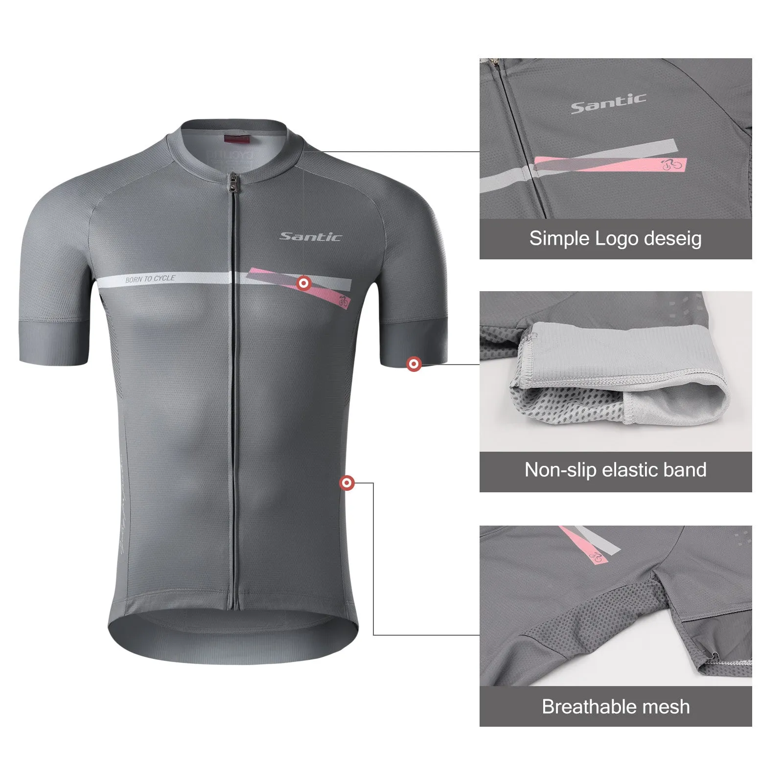 Santic CD Gray Men Cycling Outfit
