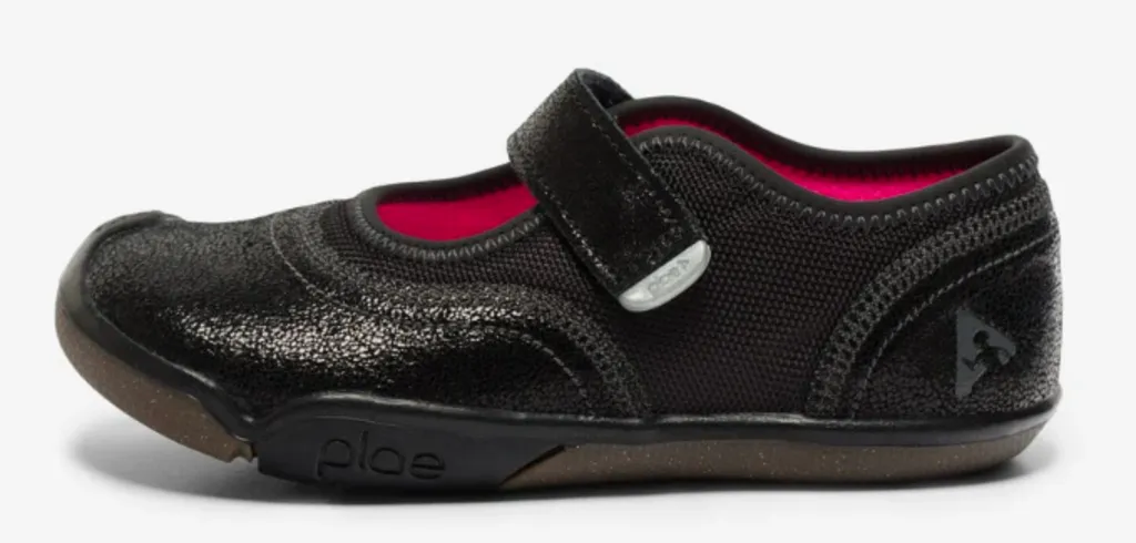 Size 8: Plae Black Shimmer Suede/Nylon Mary Jane Shoes NEW