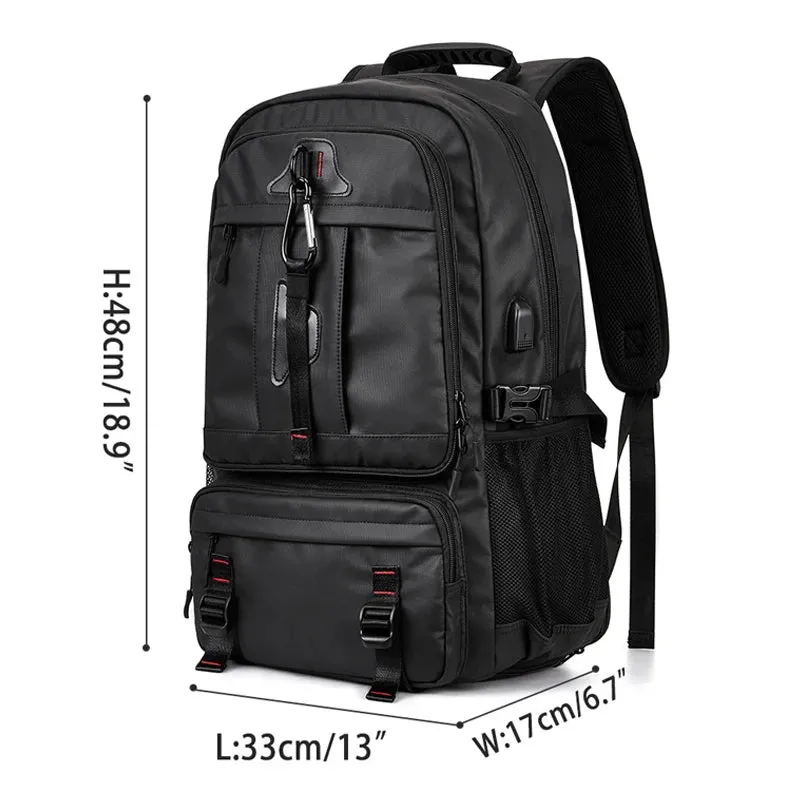 Sohiwoo Men's Backpack Large Capacity Business Travel Backpack School Backpack Laptop Bag Waterproof Expandable Backpacks Man Backpack