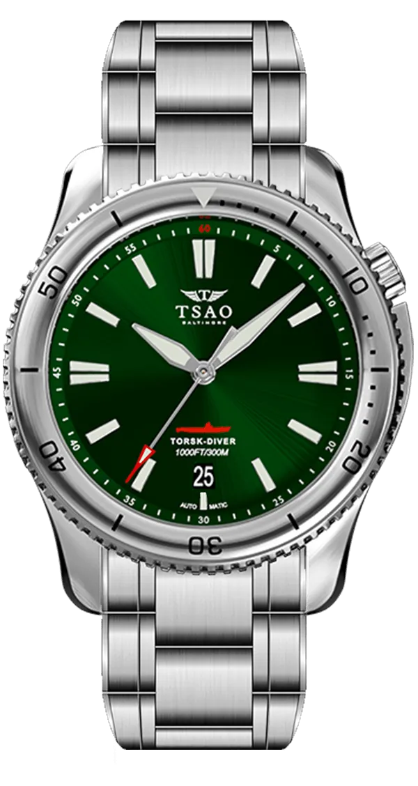 STEEL TORSK-DIVER - EMERALD GREEN