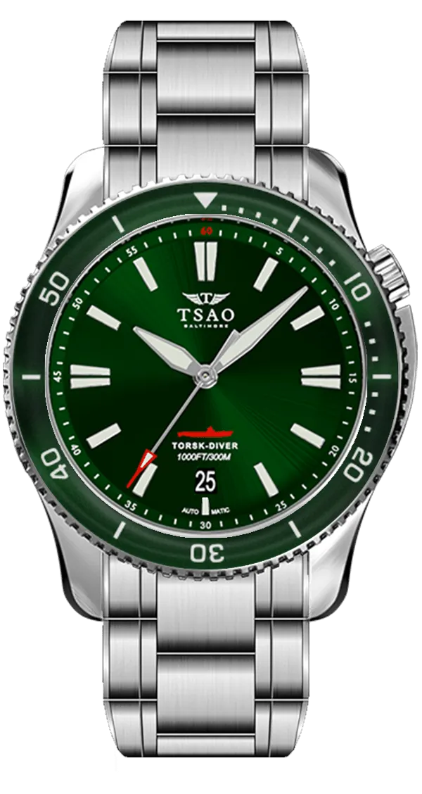STEEL TORSK-DIVER - EMERALD GREEN