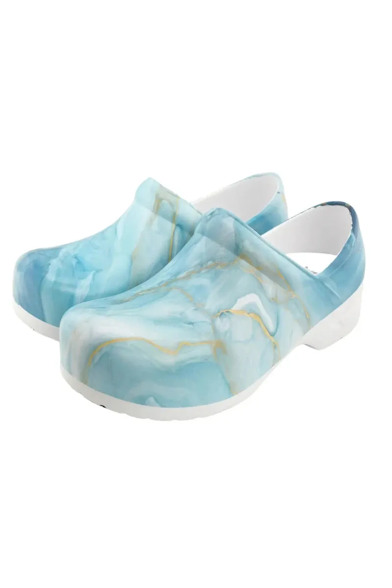 StepZ Women's Slip Resistant Nurse Clogs | Ocean Marble