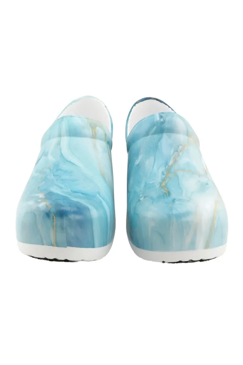 StepZ Women's Slip Resistant Nurse Clogs | Ocean Marble