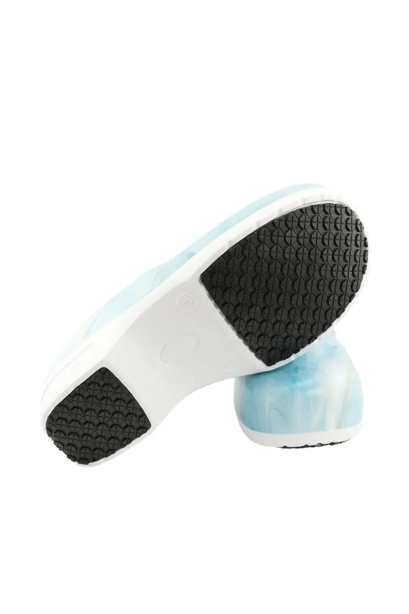 StepZ Women's Slip Resistant Nurse Clogs | Ocean Marble
