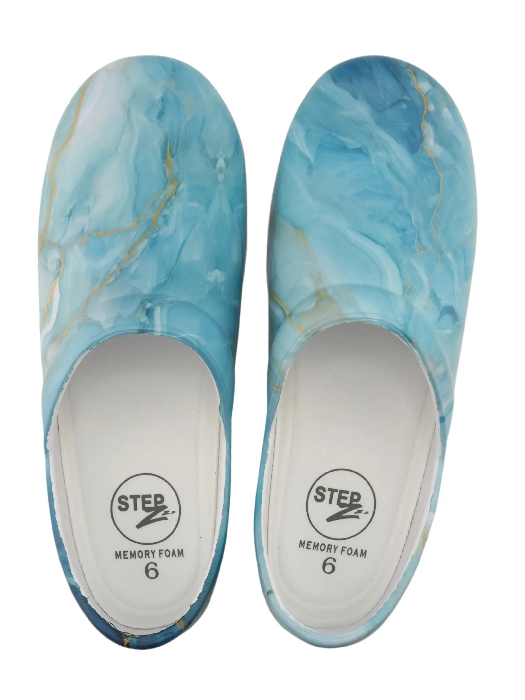 StepZ Women's Slip Resistant Nurse Clogs | Ocean Marble
