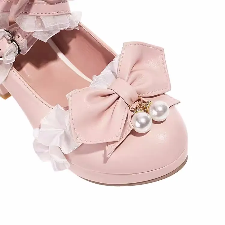 Sweet Lace Bow Lolita Mary Janes Shoes