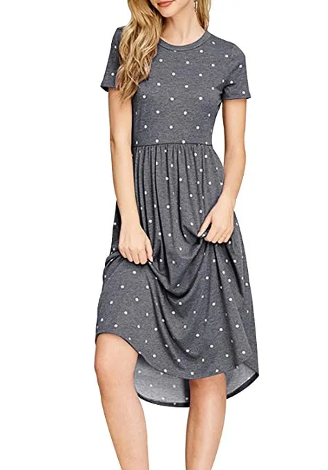TastyHottie - Summer Pleated Polka Casual Midi Dress