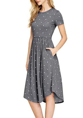 TastyHottie - Summer Pleated Polka Casual Midi Dress