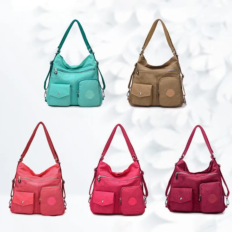 Waterproof Lightweight Multi-Pocket Convertible Backpack Shoulder Bag Purse for Women