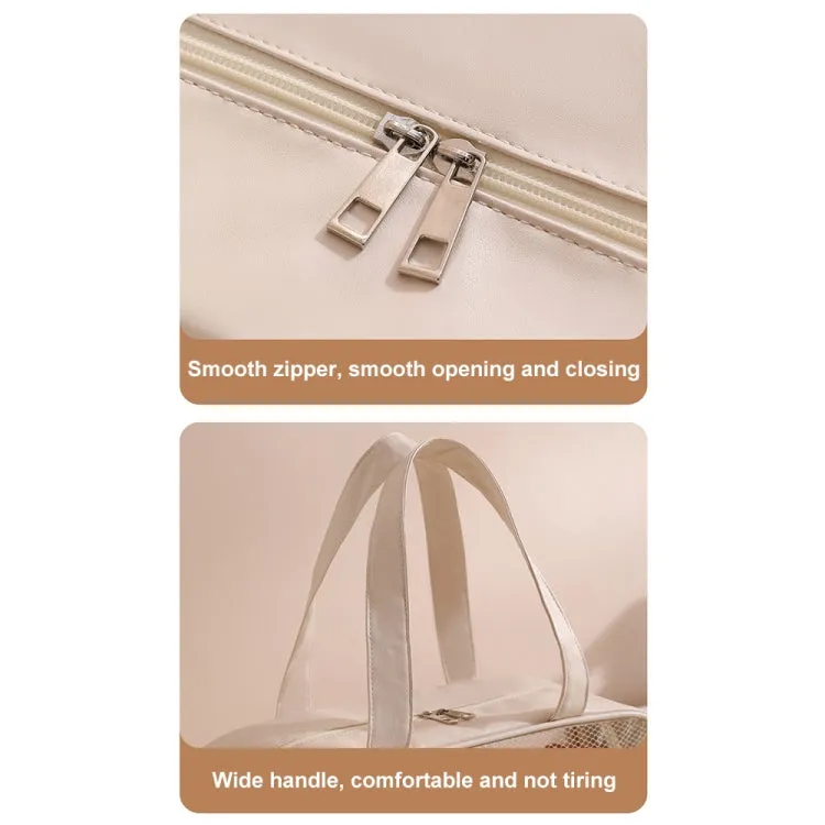 Waterproof Swimming Beach Bag Toiletries and Cosmetics Bag, Color: Beige with Shoe Warehouses