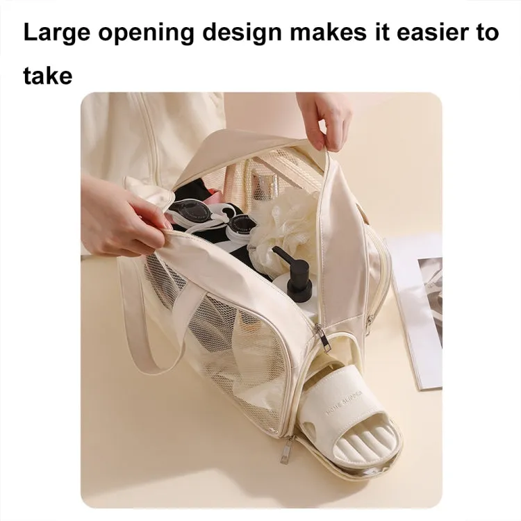 Waterproof Swimming Beach Bag Toiletries and Cosmetics Bag, Color: Beige with Shoe Warehouses