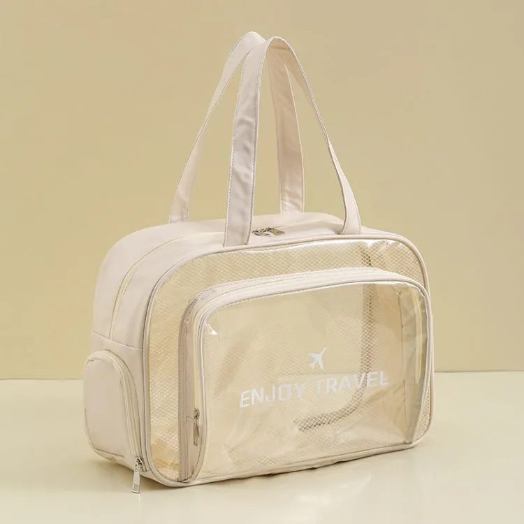 Waterproof Swimming Beach Bag Toiletries and Cosmetics Bag, Color: Beige with Shoe Warehouses