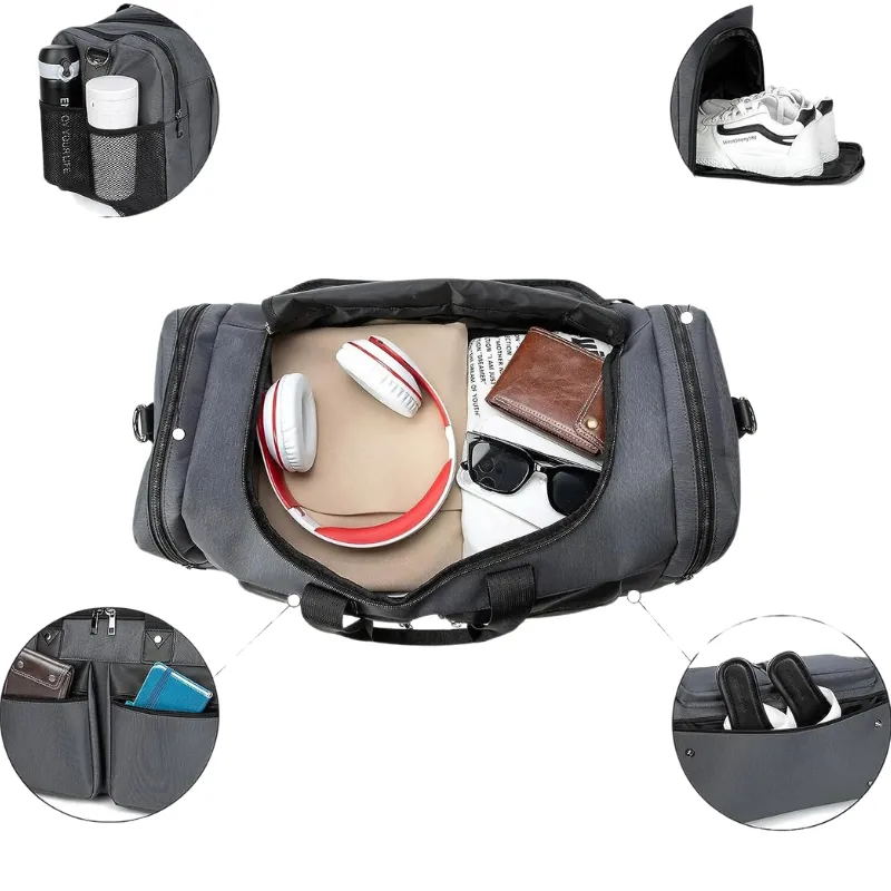 Waterproof Travel Duffel Bag With Shoe Compartment