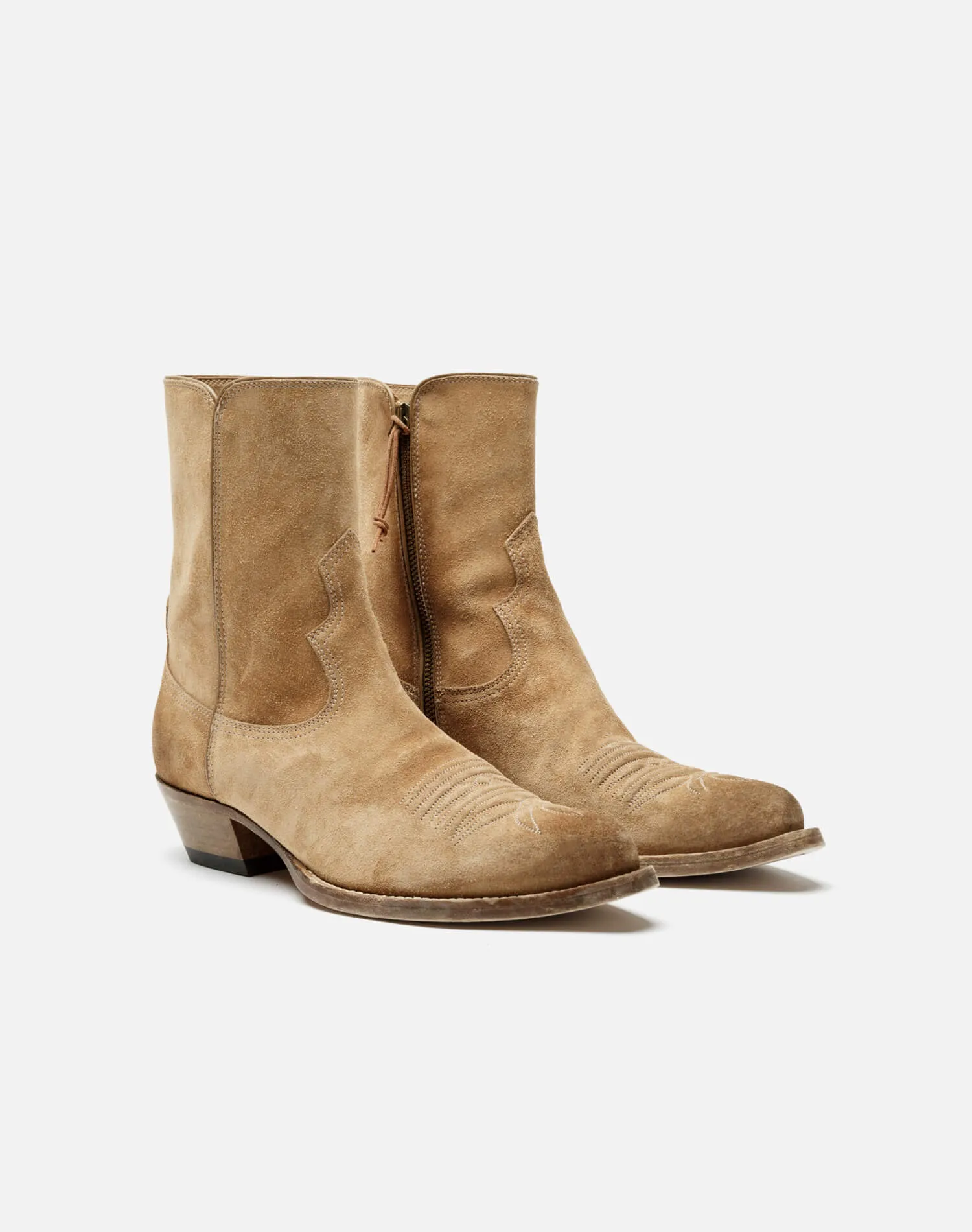 Western Boot - Tan Suede