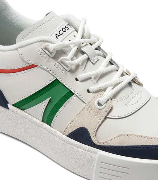 Women’s L002 Leather and Mesh Trainers White/Green