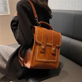 Women's Vintage Embroidery Decor Shoulder Strap Hasp Backpack