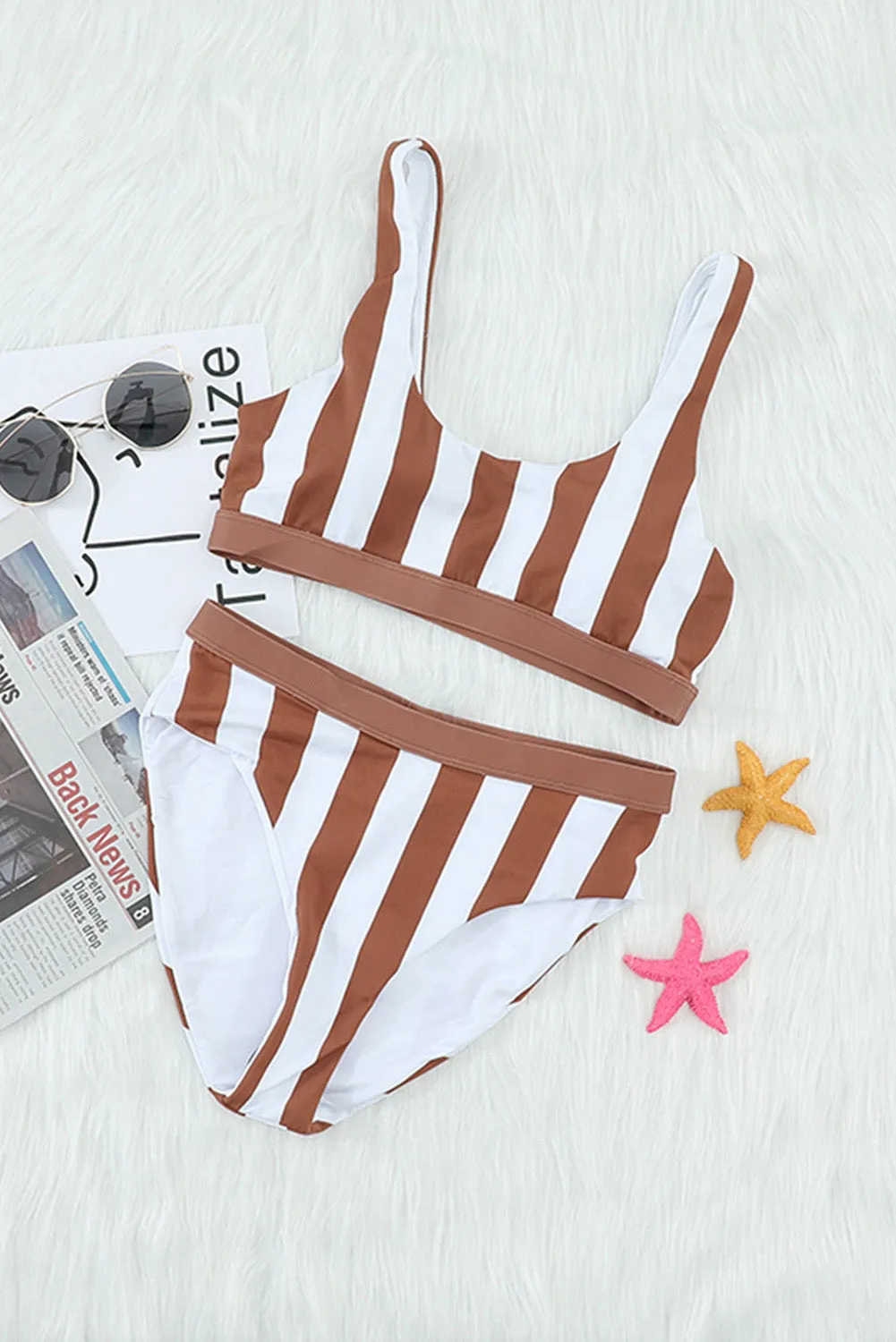 Yocwear Sexy Striped High Waist Bikini
